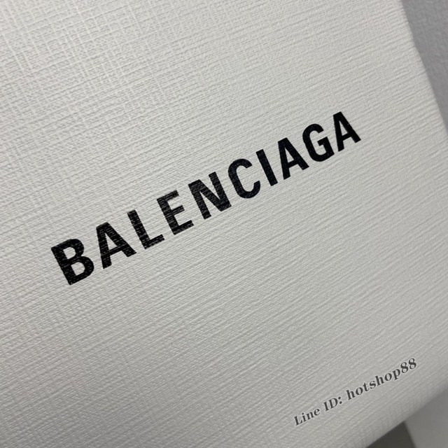 Balenciaga專櫃爆款牙籤紋小牛皮手提購物袋 巴黎世家小號方形購物包 fyj1097